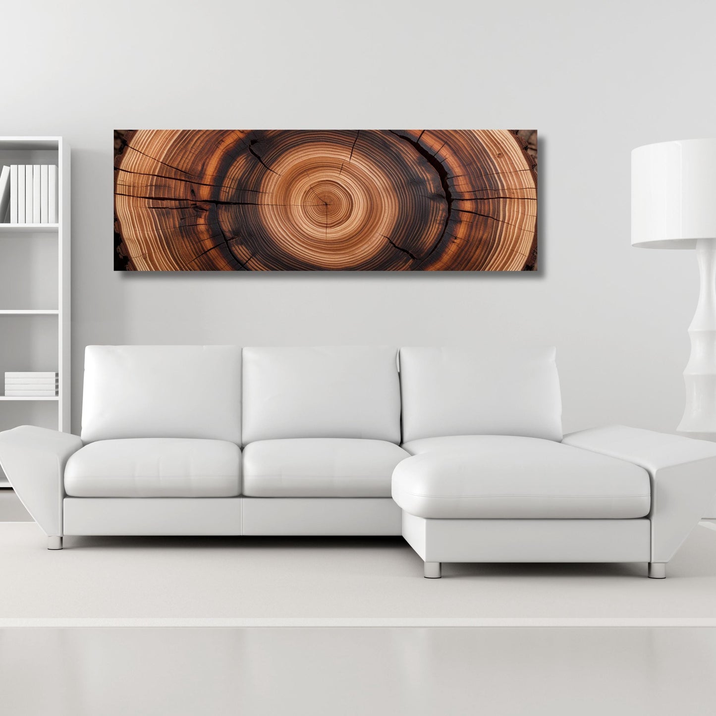 Panoramic Tree Rings Canvas Art: Elegant Natural Home Decor