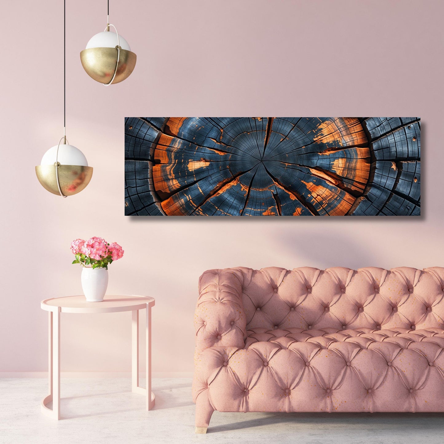 Panoramic Tree Rings Canvas Wall Art Elegant Natural Wall Art Great Design Solution for Echo Tree Ring Print of stump, Tree ring Canvas art