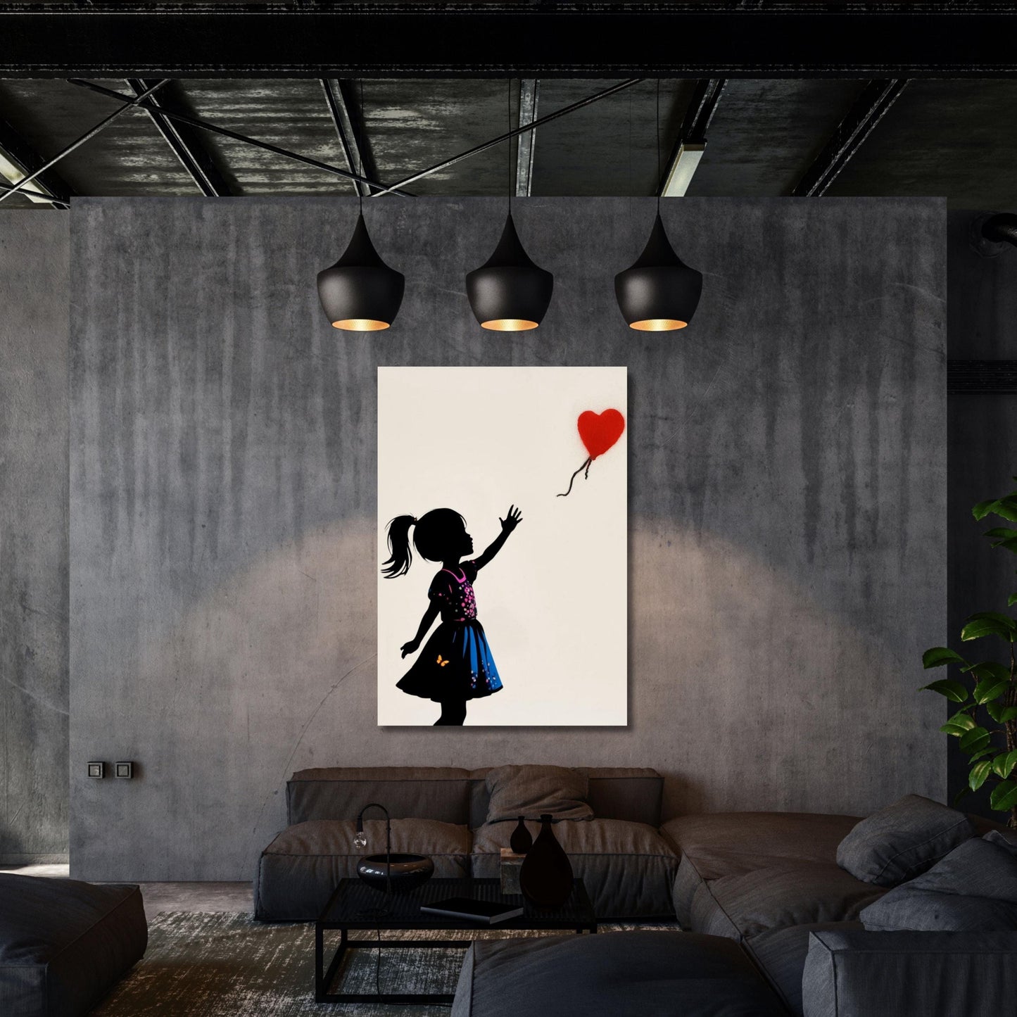 Banksy Dream Big Girl Canvas Wall Art, Graffiti Street Art Print, Framed Banksy Poster, Urban Modern Wall Decor, Wall Hangings Gift Canvas