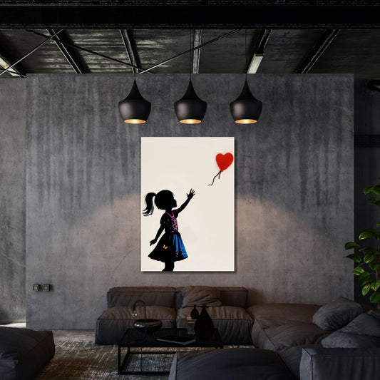 Banksy Dream Big Girl Canvas Wall Art, Graffiti Street Art Print, Framed Banksy Poster, Urban Modern Wall Decor, Wall Hangings Gift Canvas