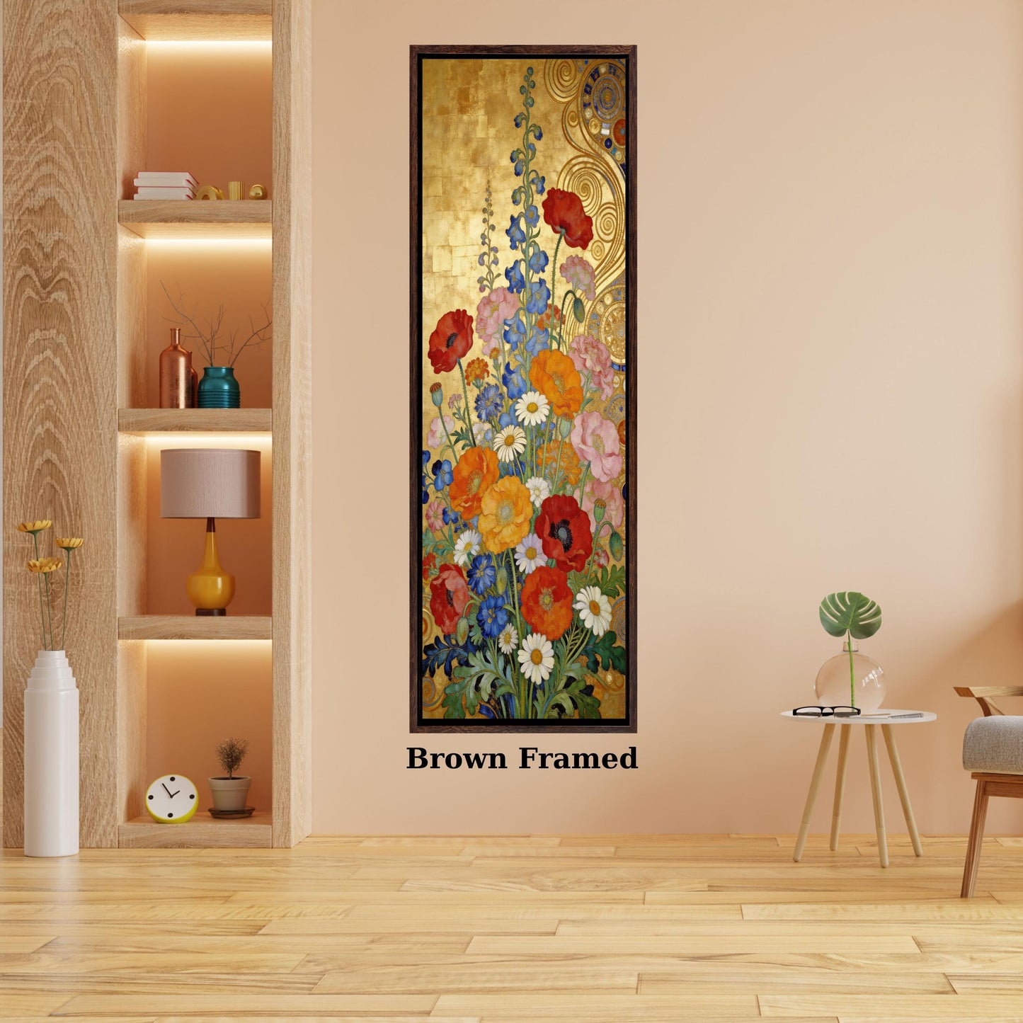Long Narrow Canvas Wall Art Vertical Nature Print Tall Modern sun Tree or Mountain Wall Decor for Hallway,Entryway Small Space Styling Print
