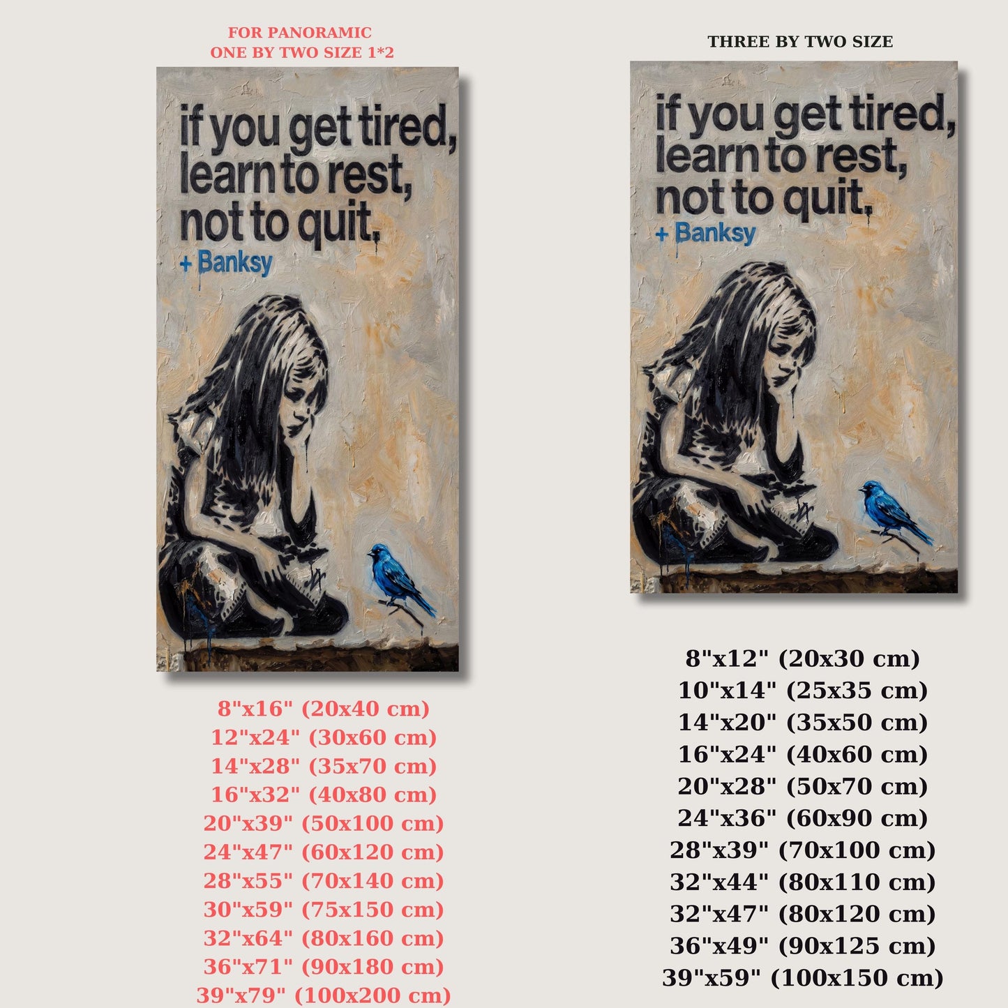 Banksy Girl and Blue Bird Canvas Art, Modern Street Art Wall Decor, Minimalist Graffiti Print, Hopeful Nature Wall Art, Ready to Hang Canvas