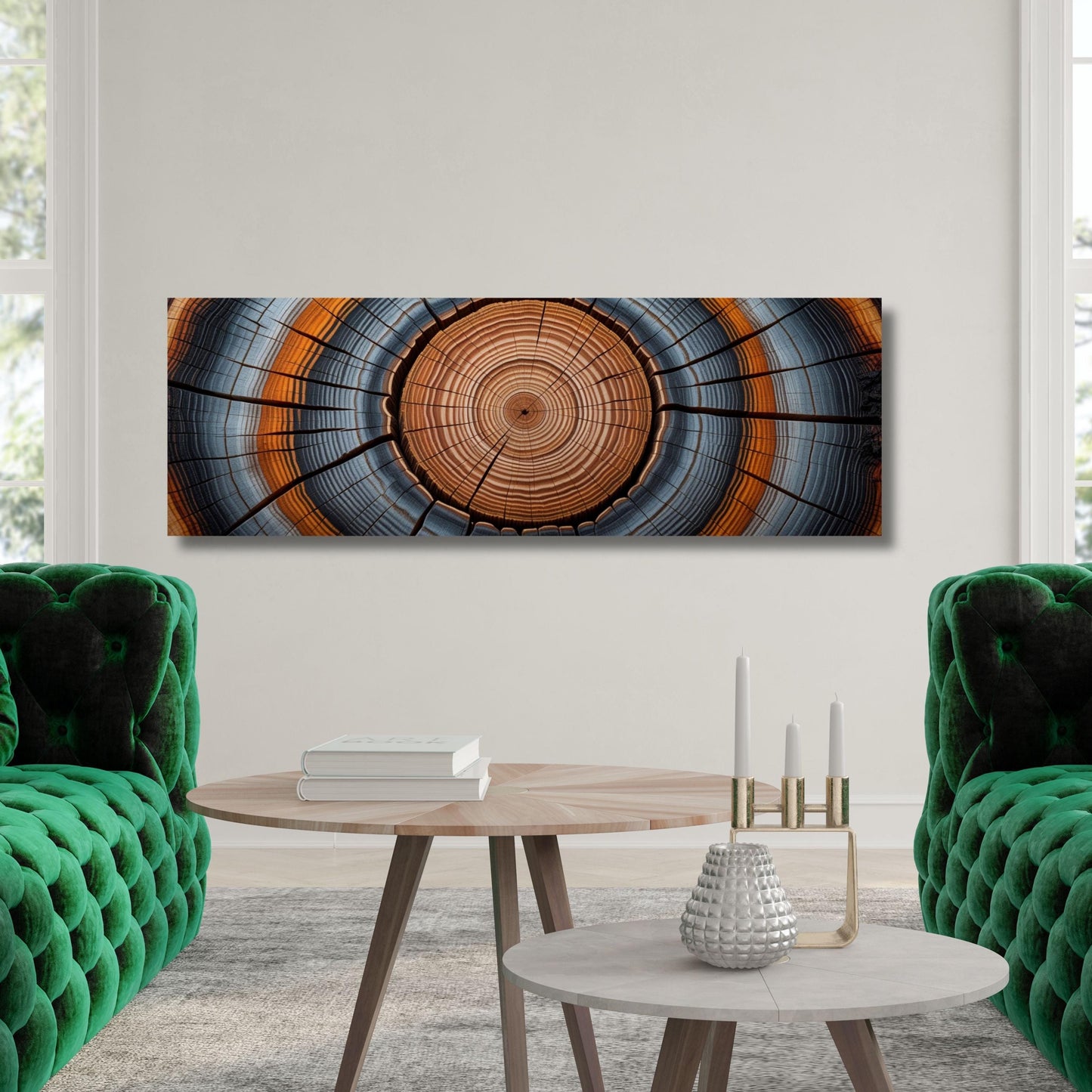 Tree Rings Canvas Wall Art: Elegant Wood Texture Print