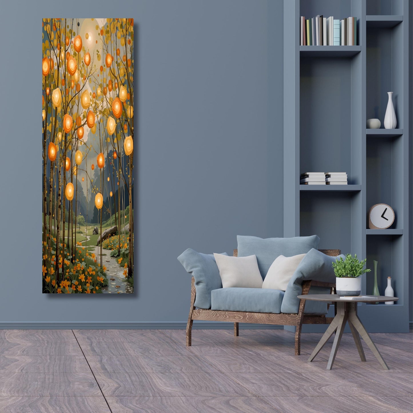 Vertical Canvas Print: Modern Tree, Hallway Nature Art