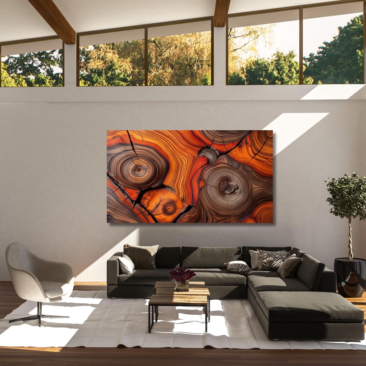 Wood Texture Wall Decor Wood Crack Abstract Natural Canvas Wall Art Great Design Solution Tree Ring Print of stump,Tree ring Canvas art gift