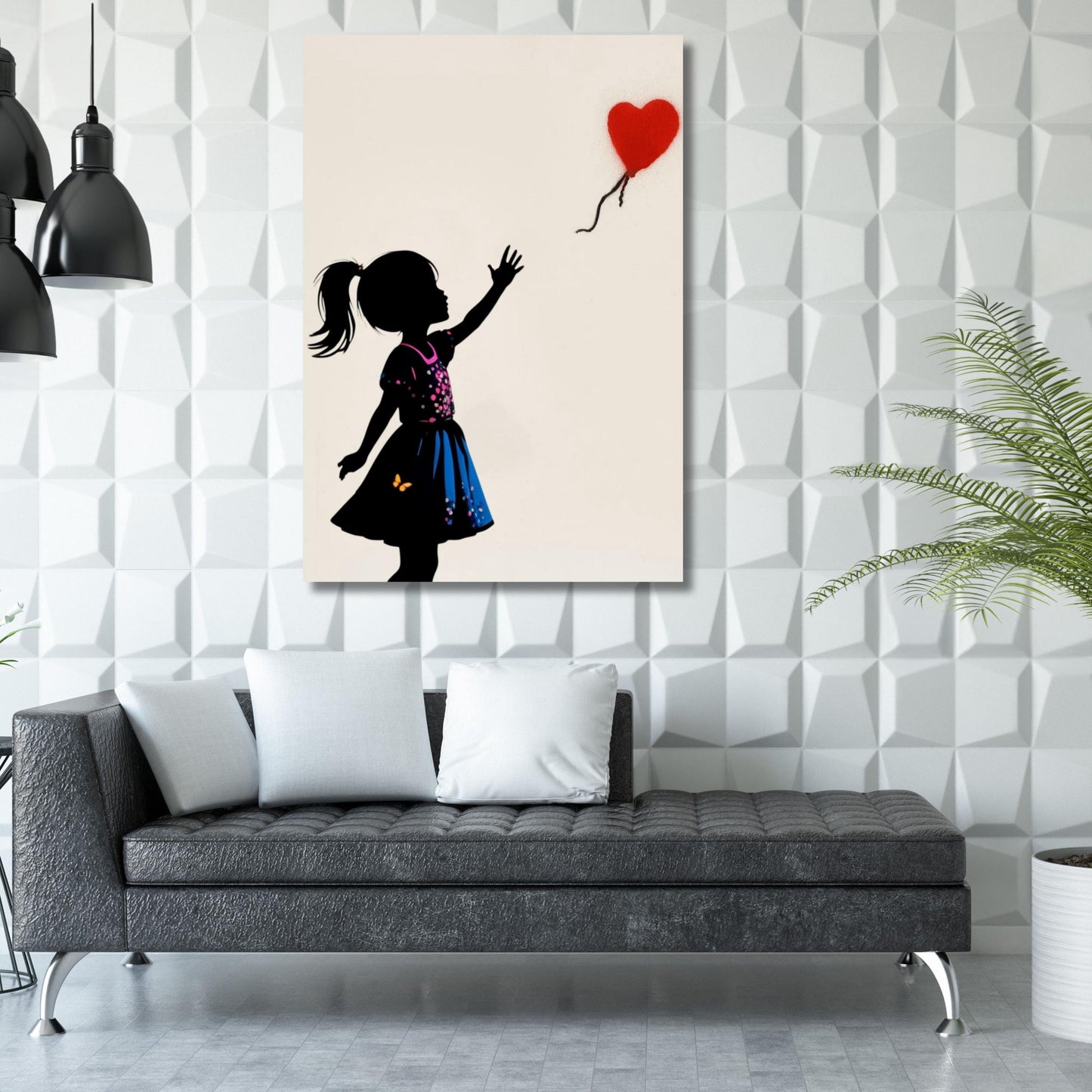 Banksy Dream Big Girl Canvas Wall Art, Graffiti Street Art Print, Framed Banksy Poster, Urban Modern Wall Decor, Wall Hangings Gift Canvas