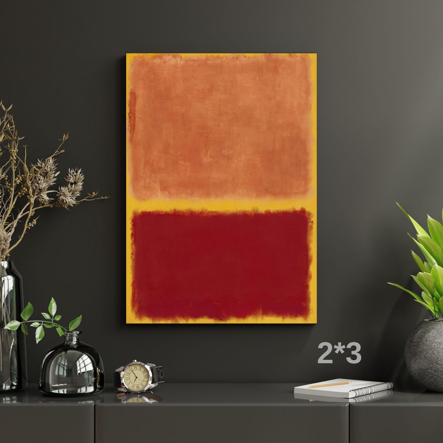 Long Narrow Canvas Wall Art Vertical Nature Print Tall Modern Mark Rothko Style Wall Decor for Hallway, Entryway or Small Space art