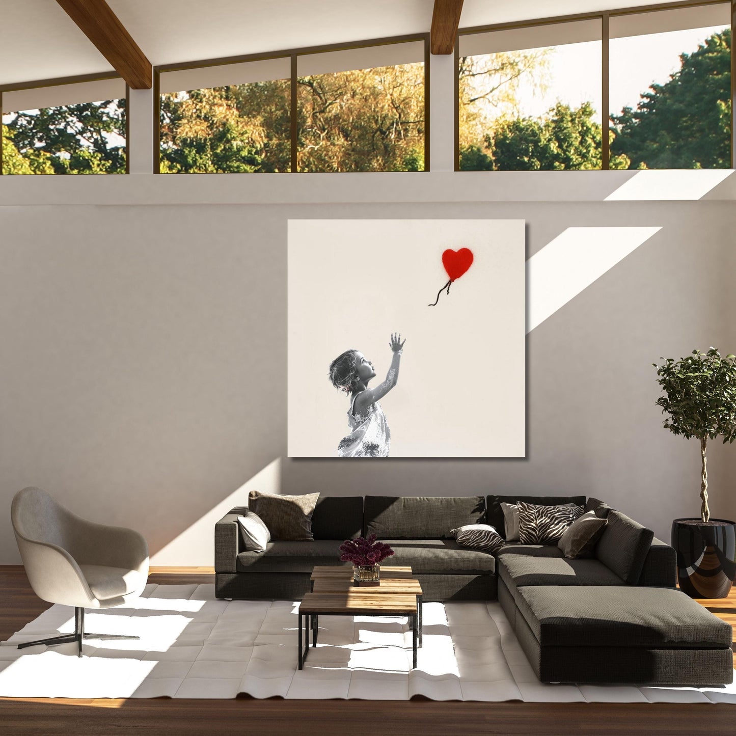 Banksy Girl With Balloon Canvas Wall Art, Numbered Edition Banksy Print, Graffiti Street Art Poster, Modern Urban Wall Decor, Wall Hangings