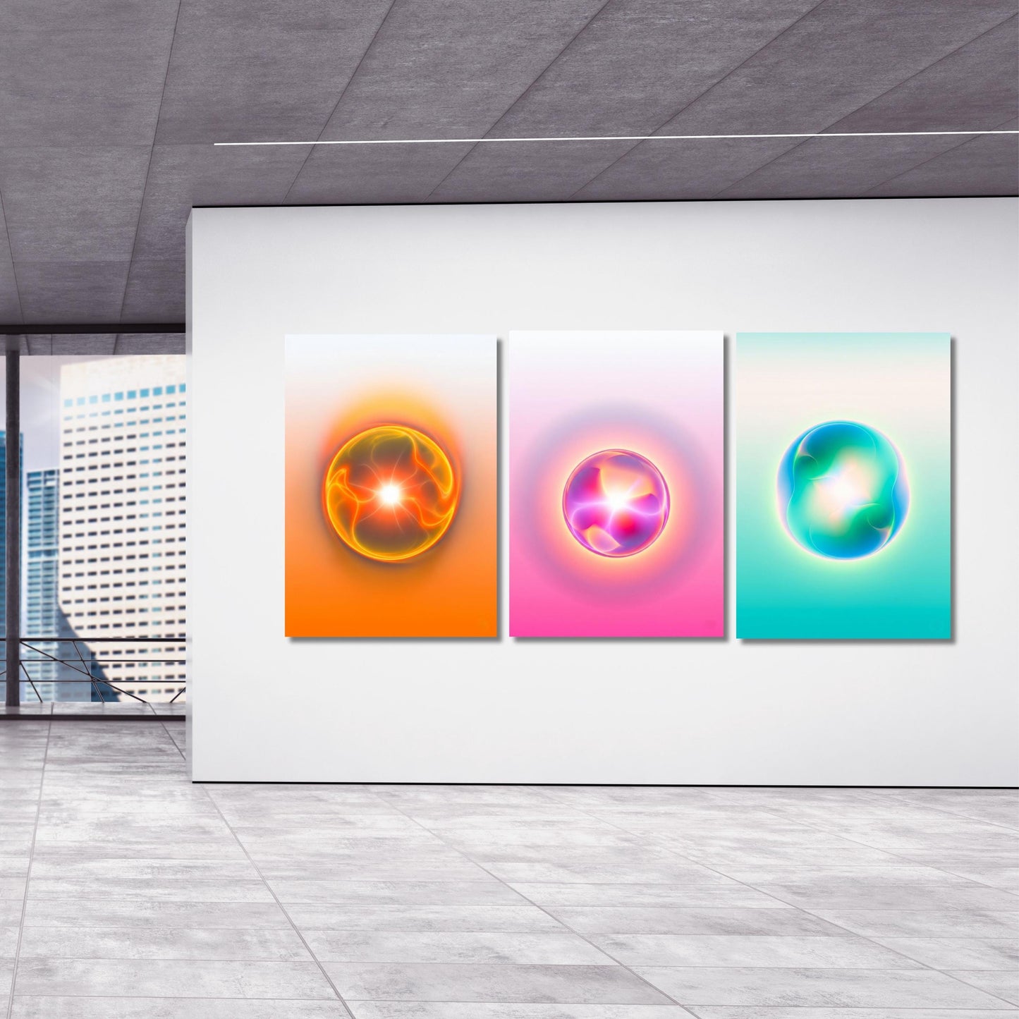 Set of 3 Aura Canvas Poster, Angel Number Wall Art, Spiritual Gradient Print, Affirmation Art, Boho Aura Printable, Meditation Wall Decor