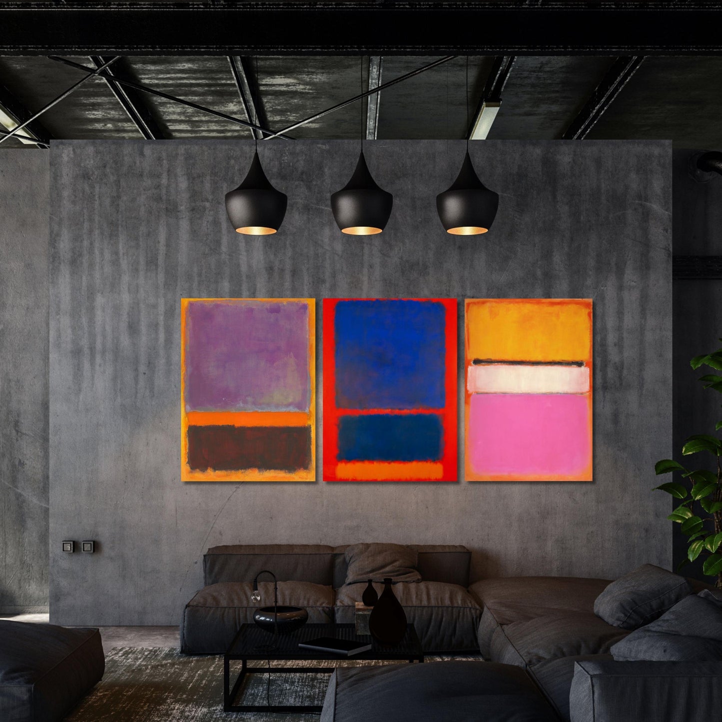 Set of 3 Rothko Abstract Art,Minimalism Painting,Rothko Canvas, Rothko Poster, Rothko Painting, Rothko Bundle,Rothko Expensive, White Center