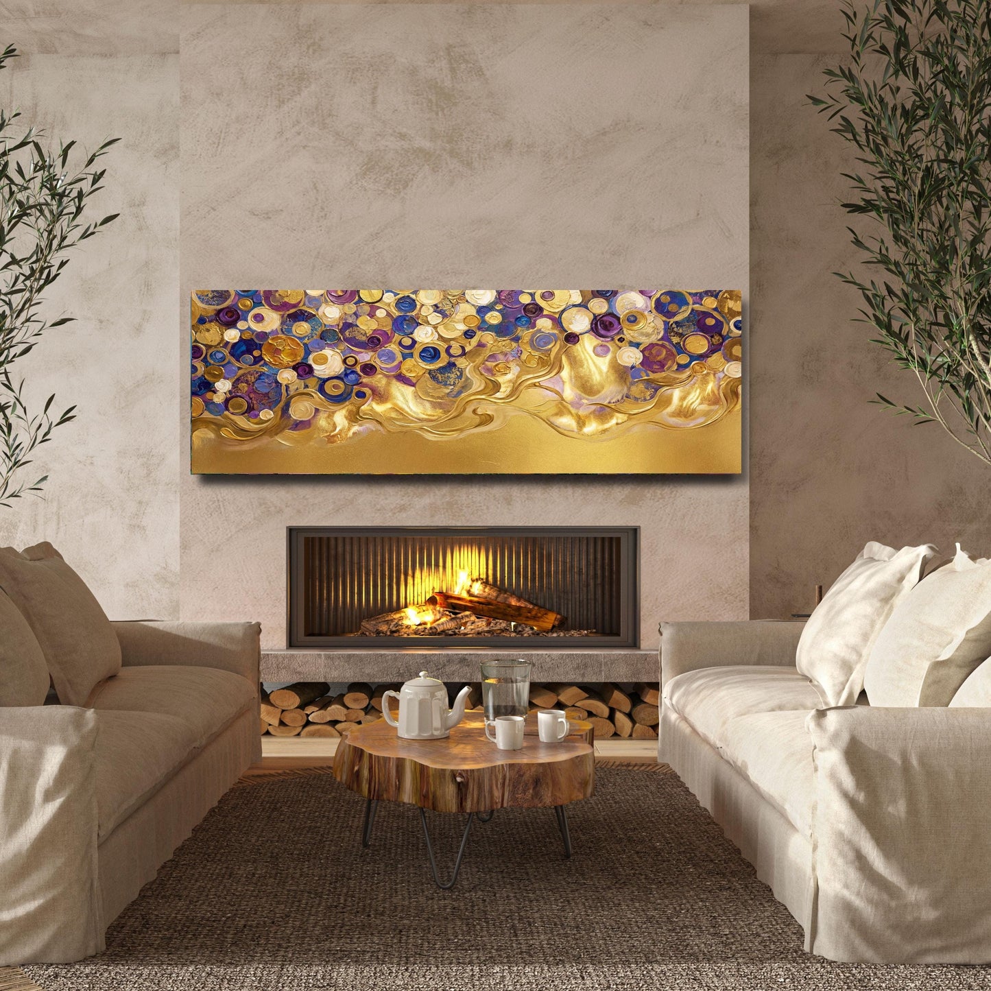 Long Narrow Canvas Wall Art Vertical Nature Print Tall Modern sun Tree or Mountain Wall Decor for Hallway,Entryway Small Space Styling Print