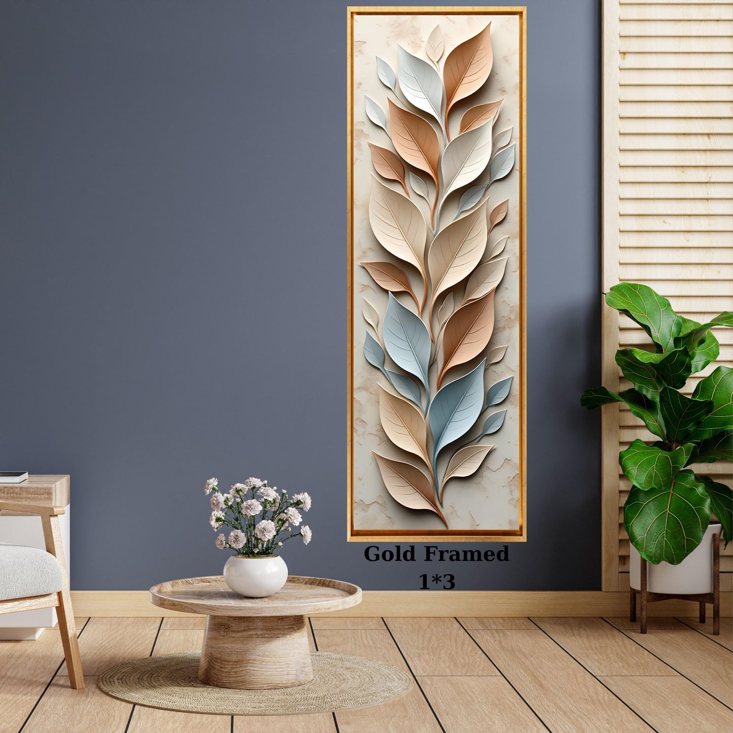 Long Narrow Canvas Wall Art Vertical Nature Print Tall Modern sun Tree or Mountain Wall Decor for Hallway,Entryway Small Space Styling Print