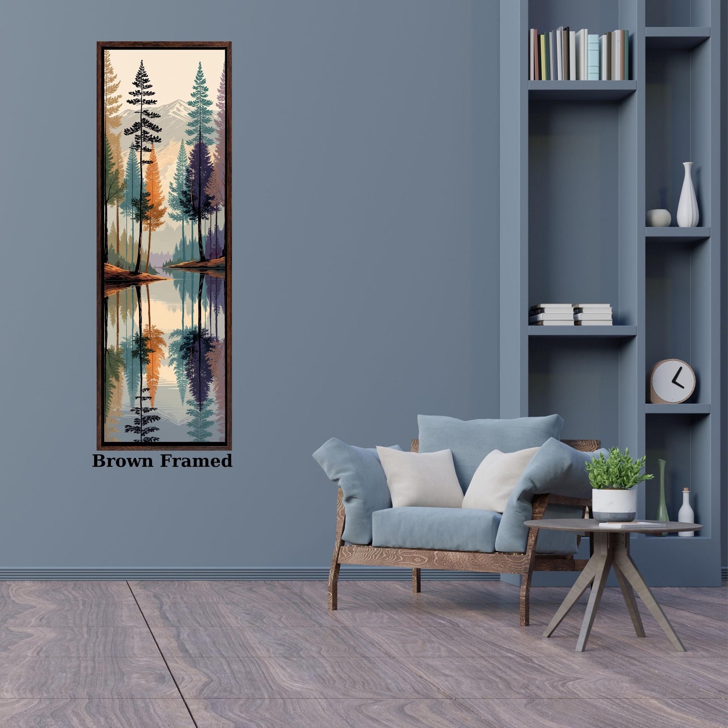 Long Narrow Wall Art,Smoky Mountains Painting, Spring Flowers Canvas, Landscape Wall Art Print, Nature Home Decor, Mountain Wall Hangings