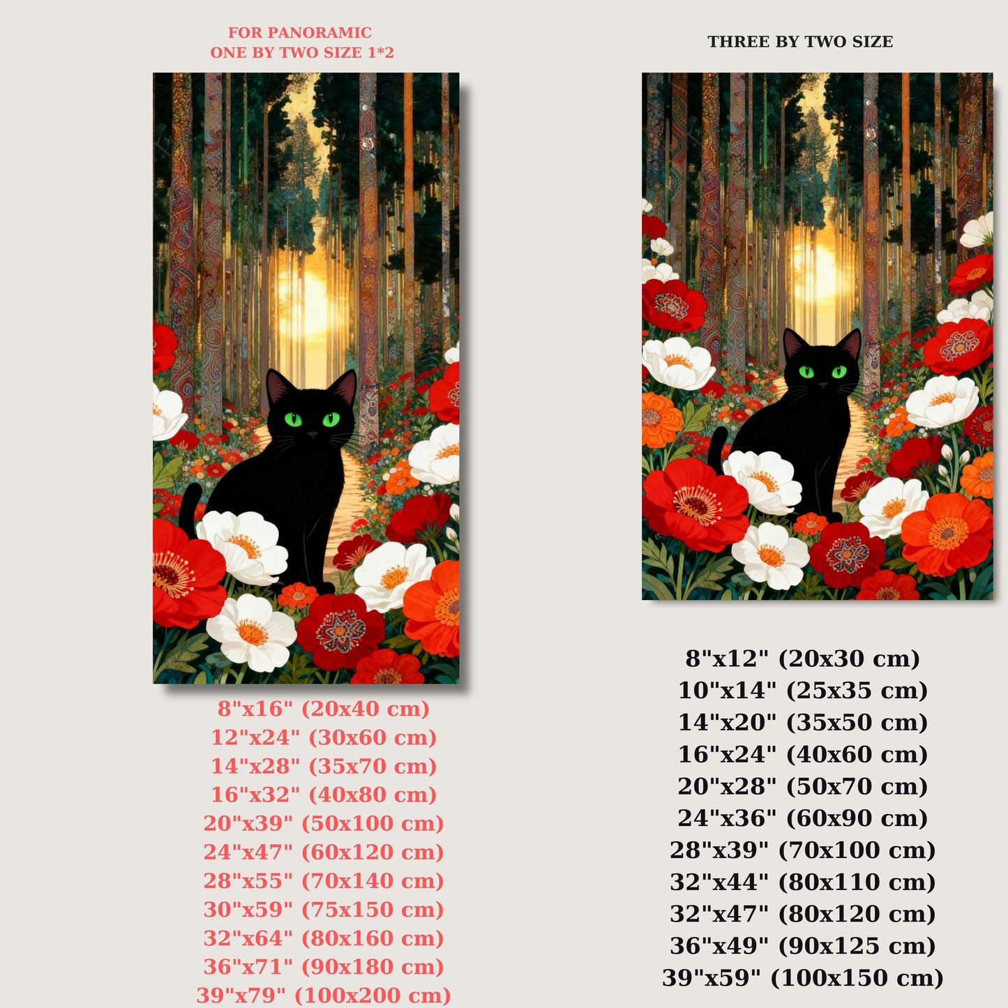 Klimt Style Cat Canvas Wall Art – Golden Art Nouveau Animal Decor Print