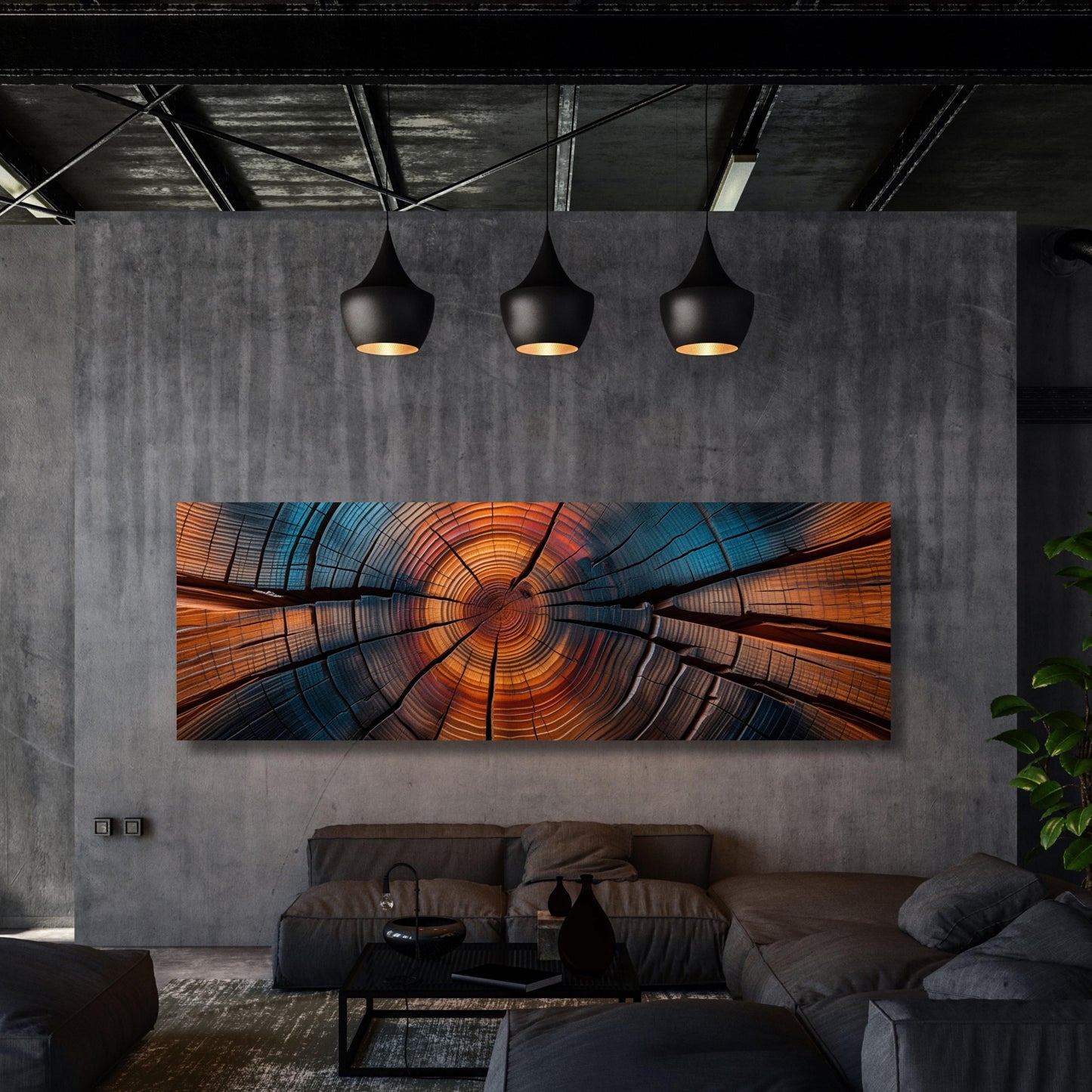 Panoramic Tree Ring Canvas Art: Elegant Natural Wall Decor