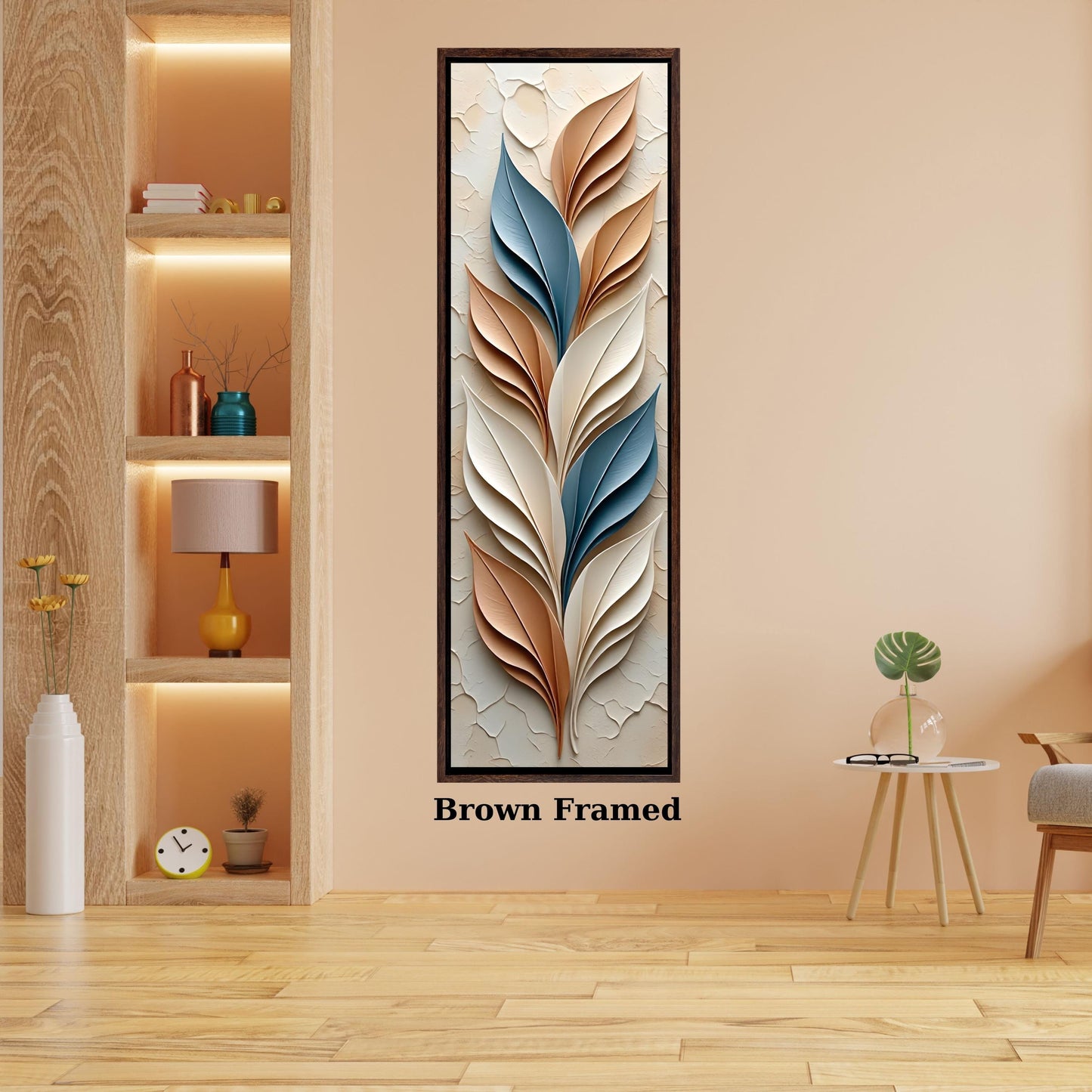 Long Narrow Canvas Wall Art Vertical Nature Print Tall Modern sun Tree or Mountain Wall Decor for Hallway,Entryway Small Space Styling Print