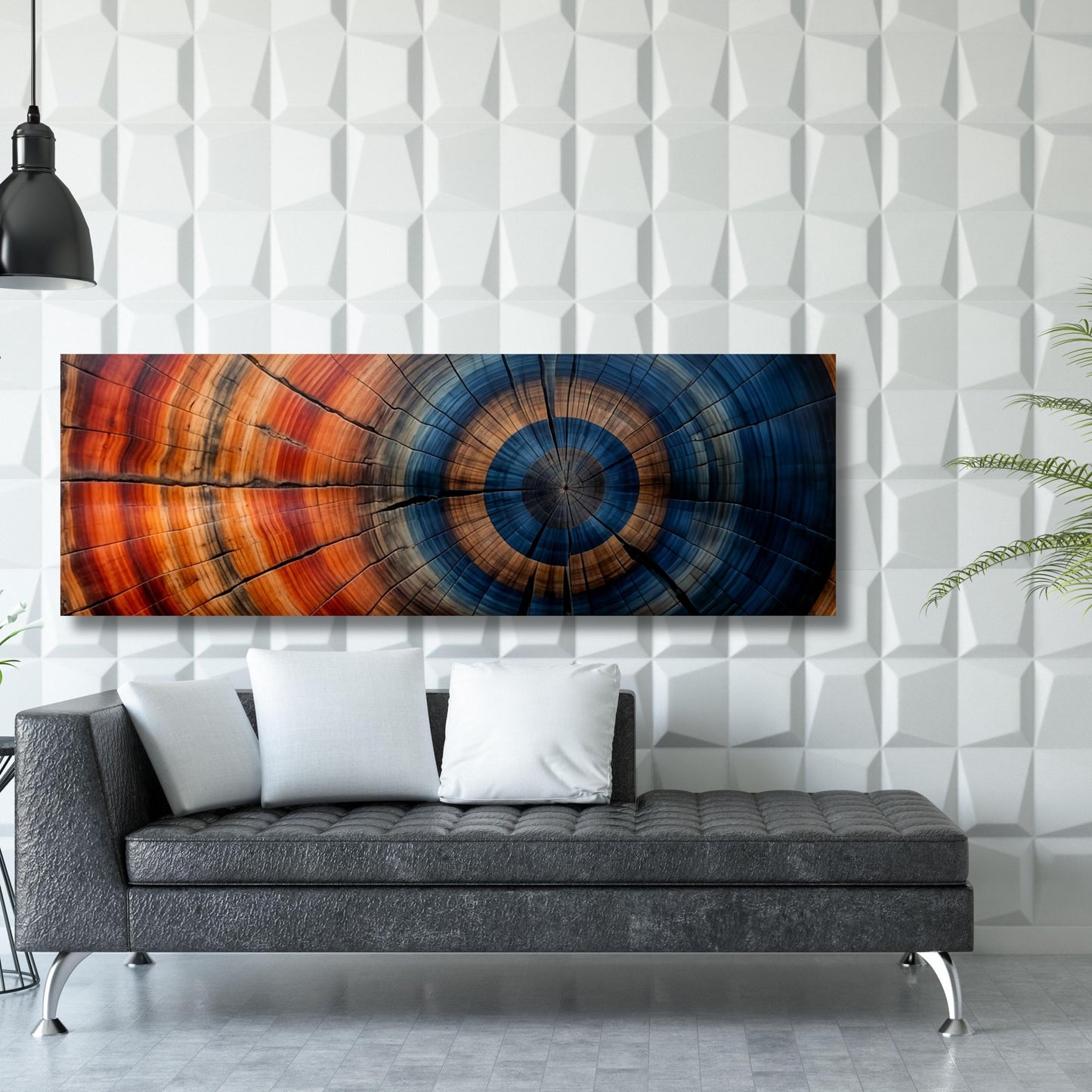 Panoramic Tree Rings Canvas Wall Art Elegant Natural Wall Art Great Design Solution for Echo Tree Ring Print of stump, Tree ring Canvas art