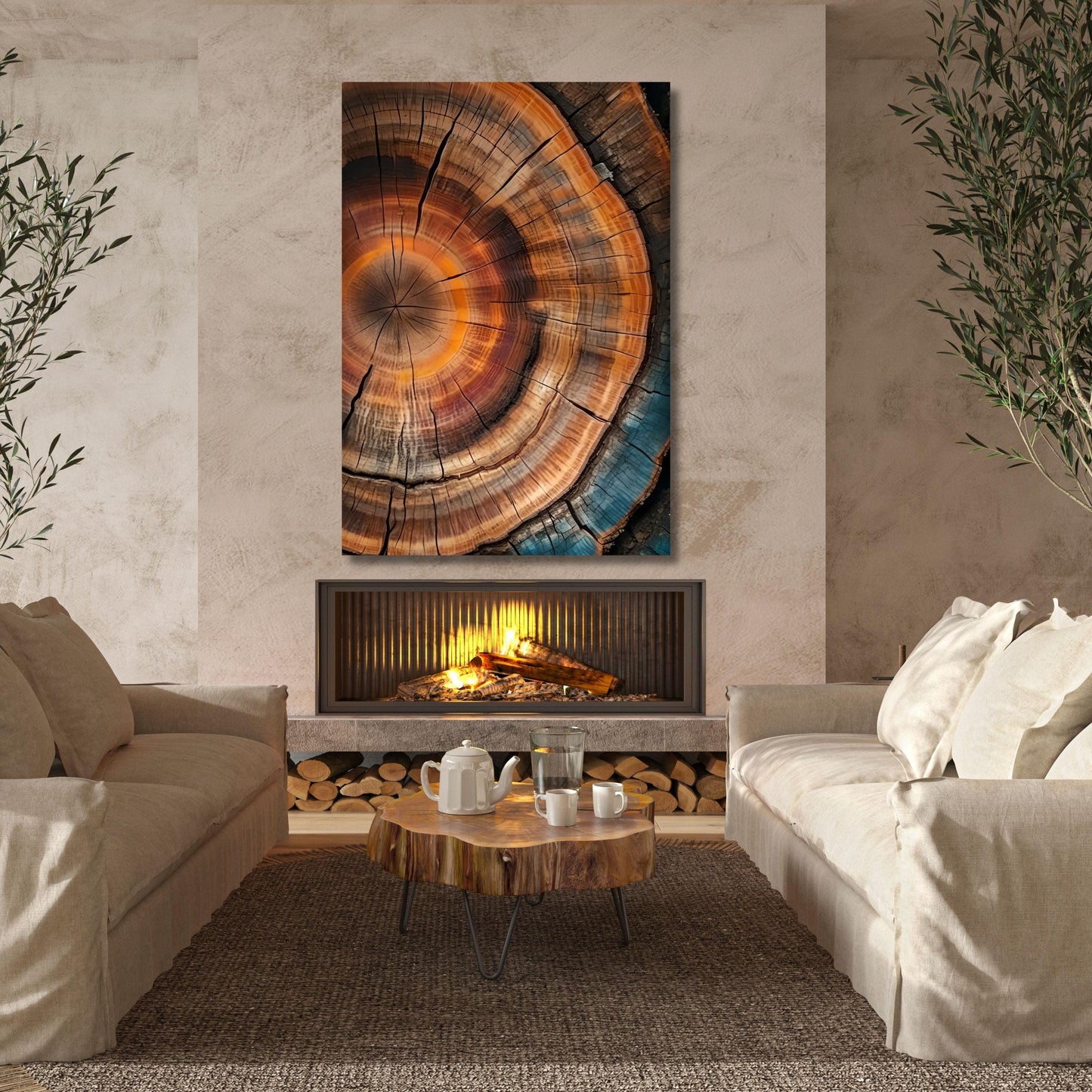 Tree Rings Canvas Wall Art Elegant Natural Wall Art Great Design Solution for Echo Tree Ring Print stump,Tree ring Wood Canvas art Texture