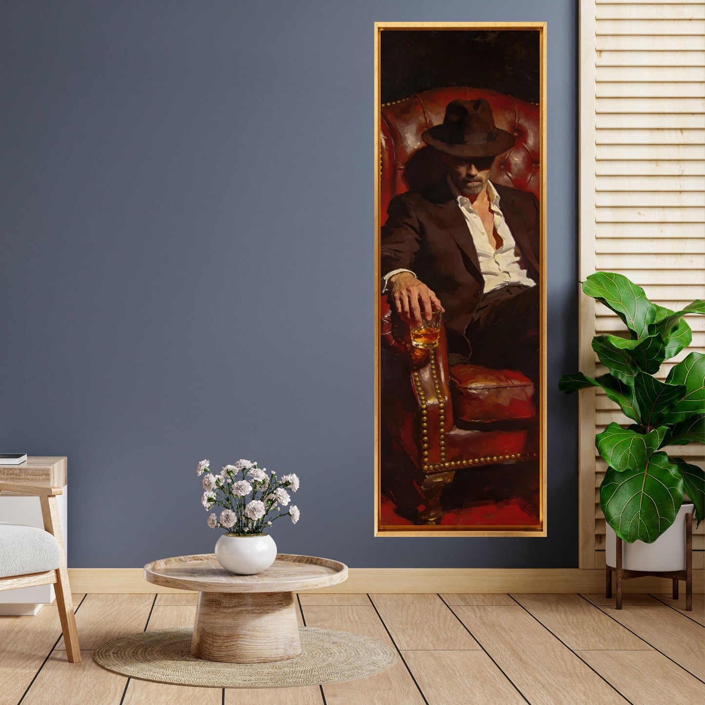 Mafia Boss Narrow Canvas Print, Tall Vertical Wall Art