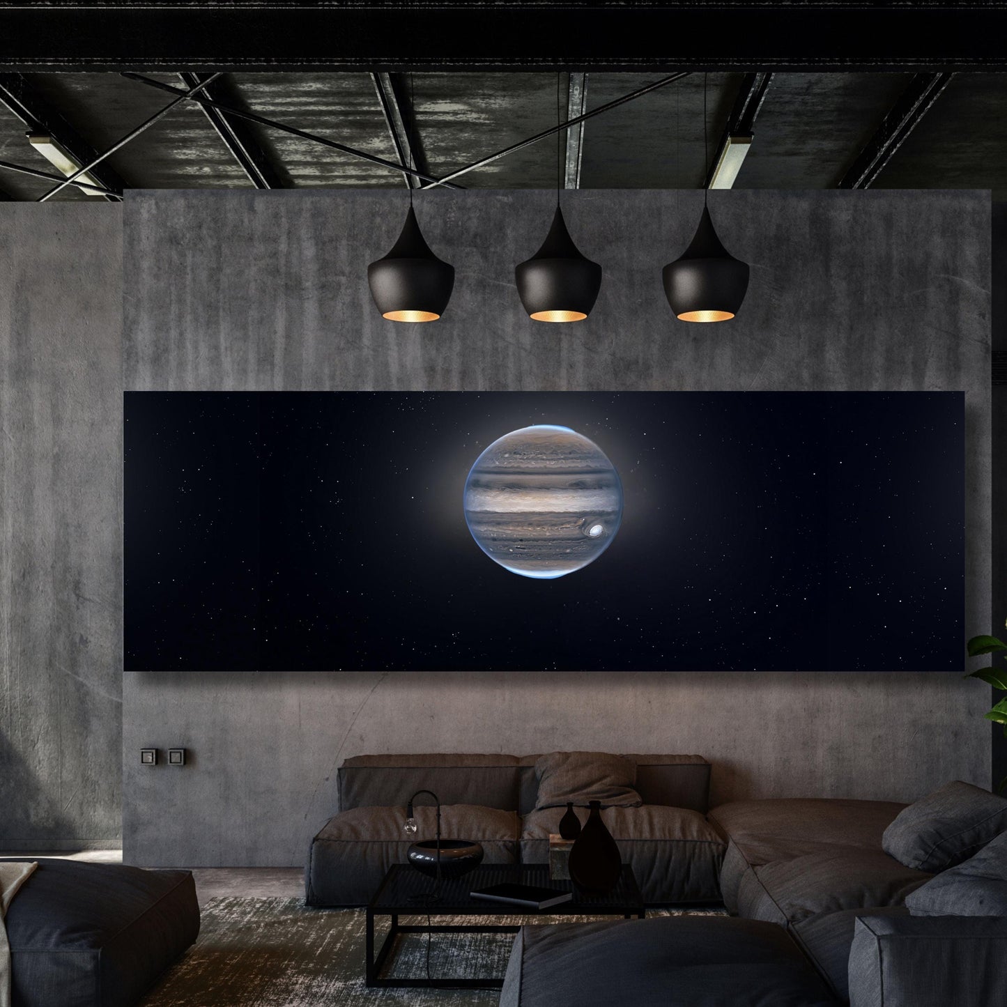 Panoramic NASA Jupiter Canvas Wall Art NASA images full Jupiter Space Canvas Moon Print, Extra Large Canvas Wall Art Gift Space Canvas Art