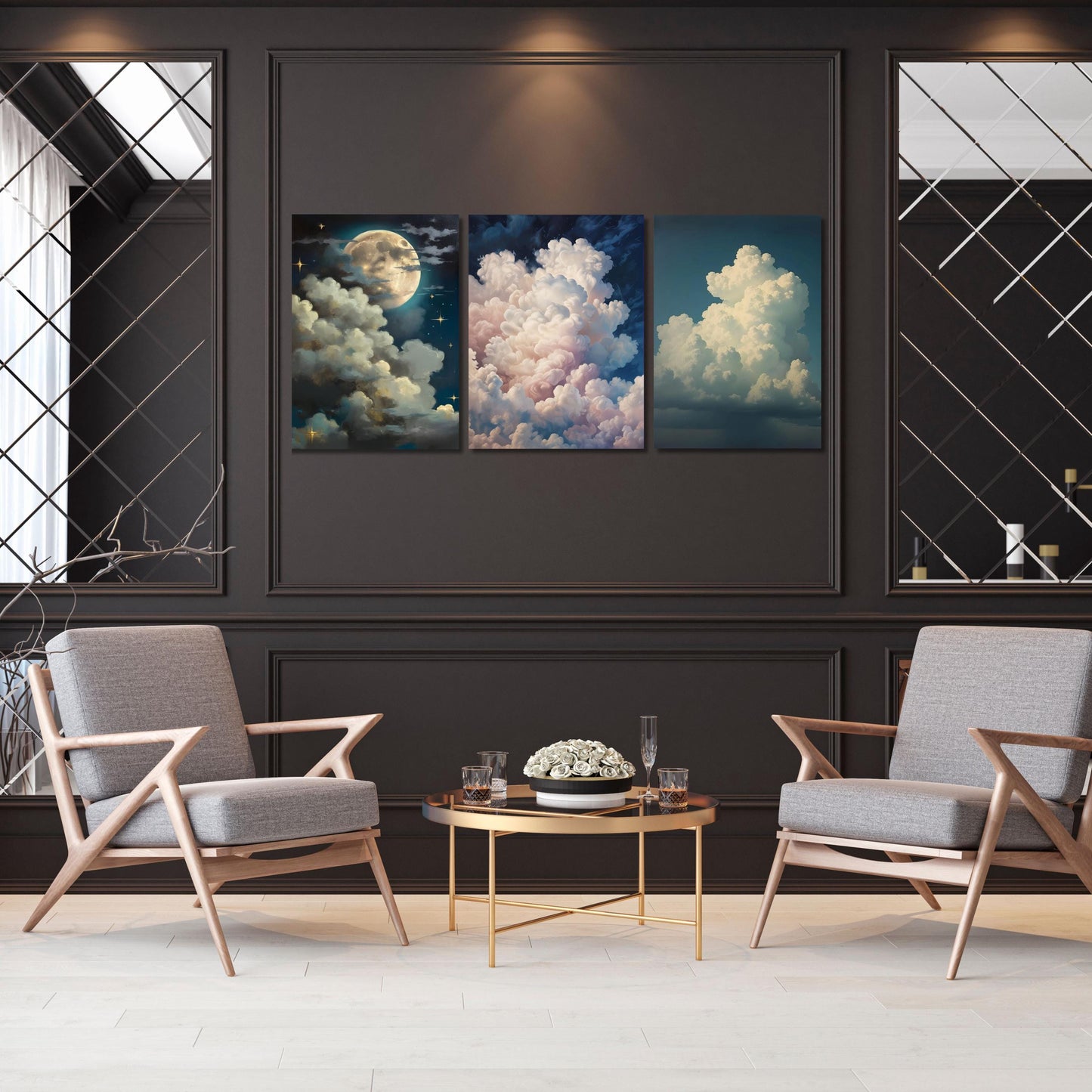 Set of 3 Dreamy Clouds Prints Cloud Poster, Minimalist Printable Wall Art, Japandi, Wall Art Over the Bed, Above Bed Decor, Bedroom Decor