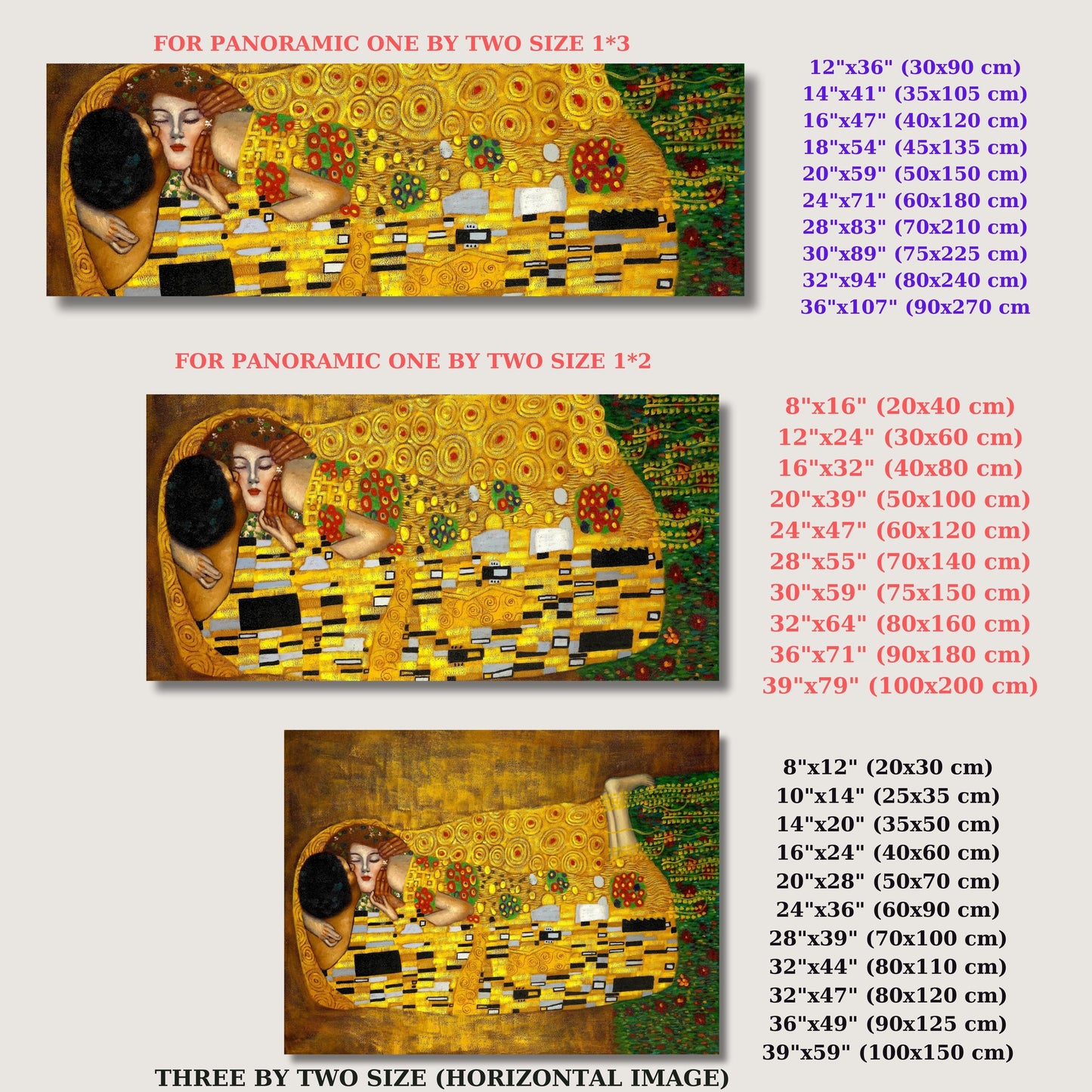 Gustav Klimt The Kiss Canvas Art, Golden Lovers Print