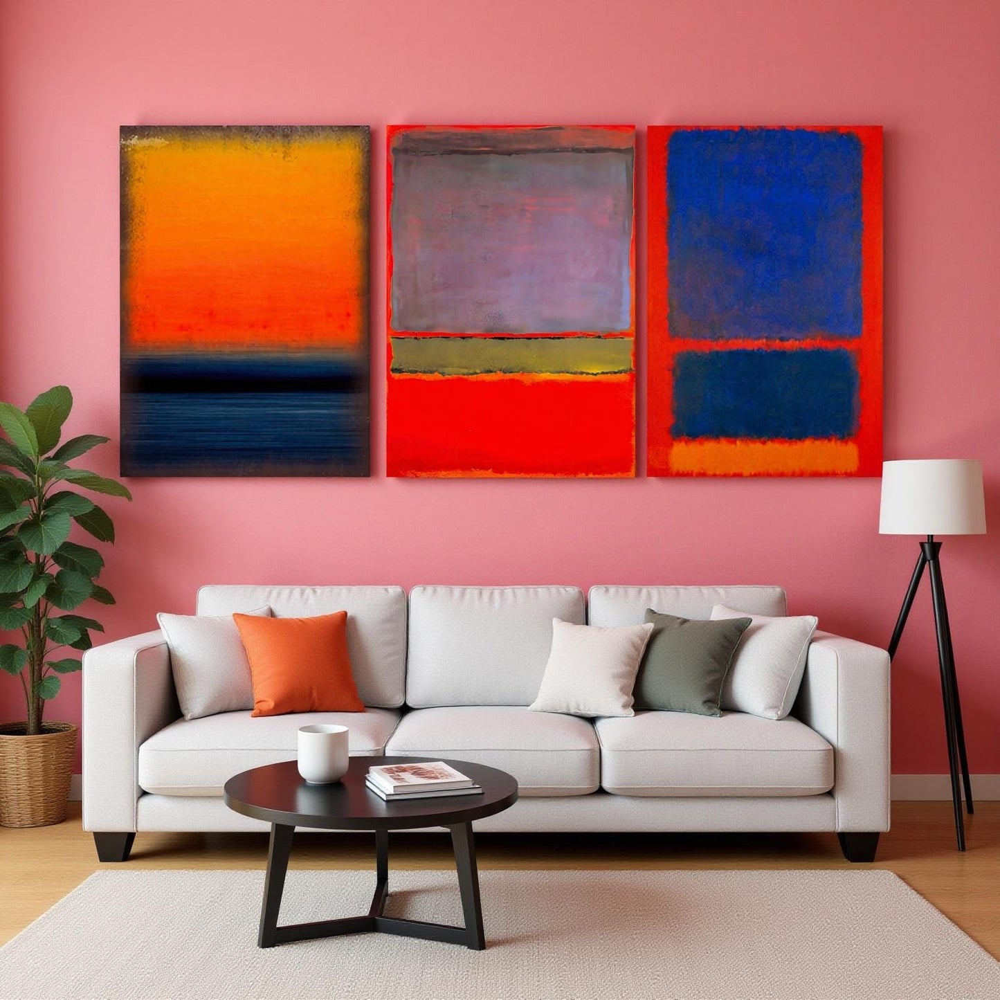 Custom Mark Rothko Canvas Prints: Abstract Minimalism Triptych Set (set Of 3)
