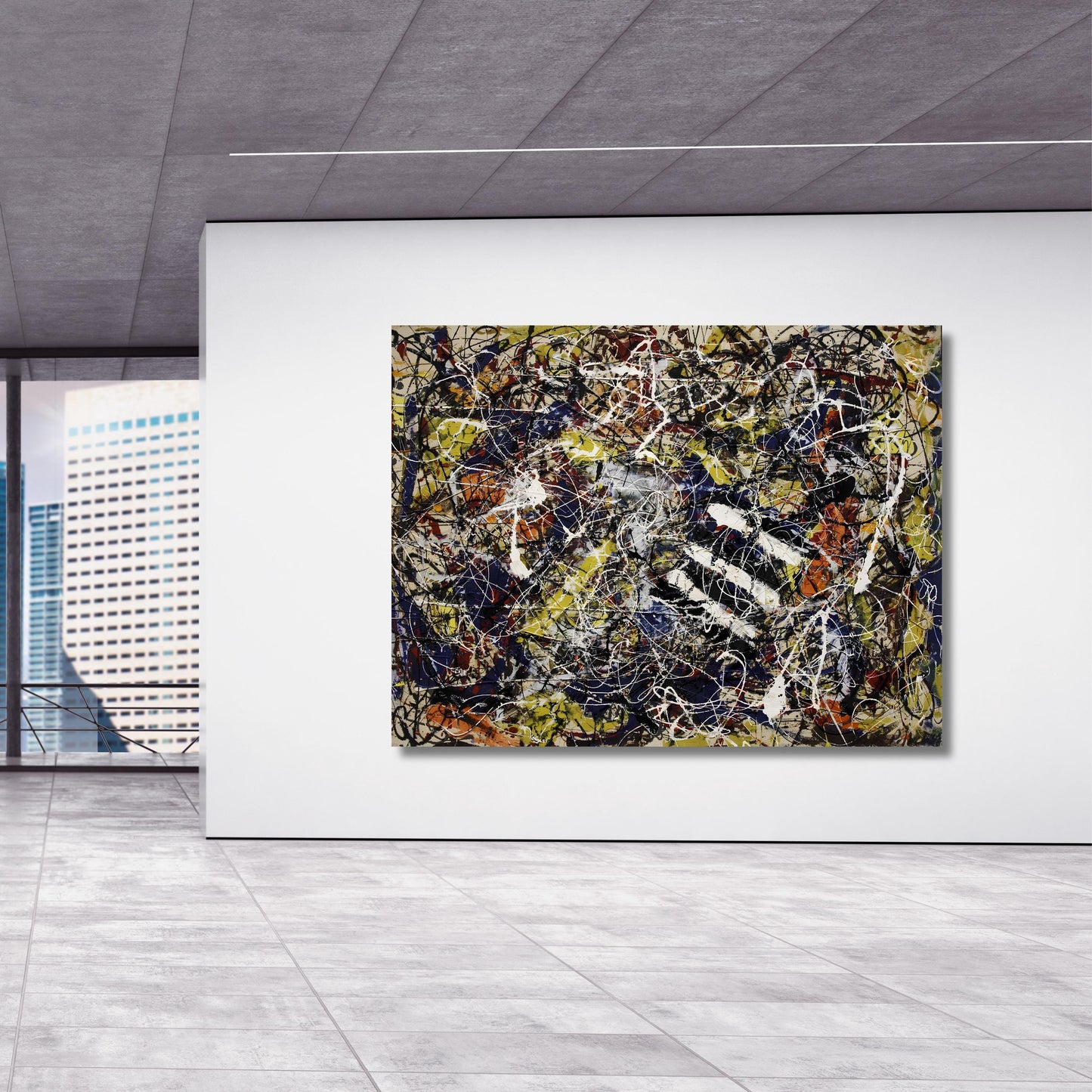 Jackson Pollock Number 17A Canvas Print, Abstract Expressionist Wall Art
