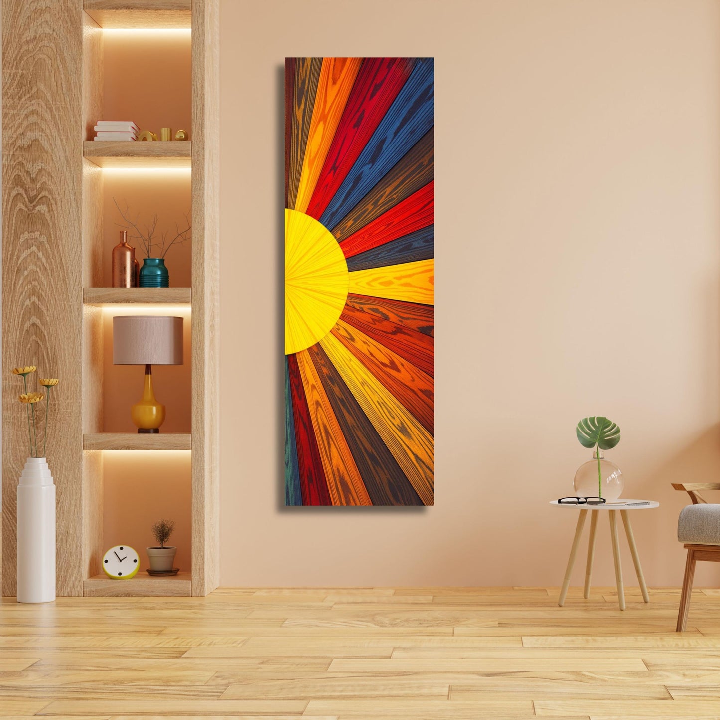 Sunrise Wood Look Wall Art Above Bed Decor Print Canvas Wood Long Sunlight Bedroom Wall Hanging Sunrise Sun Canvas Wall Office Print gift