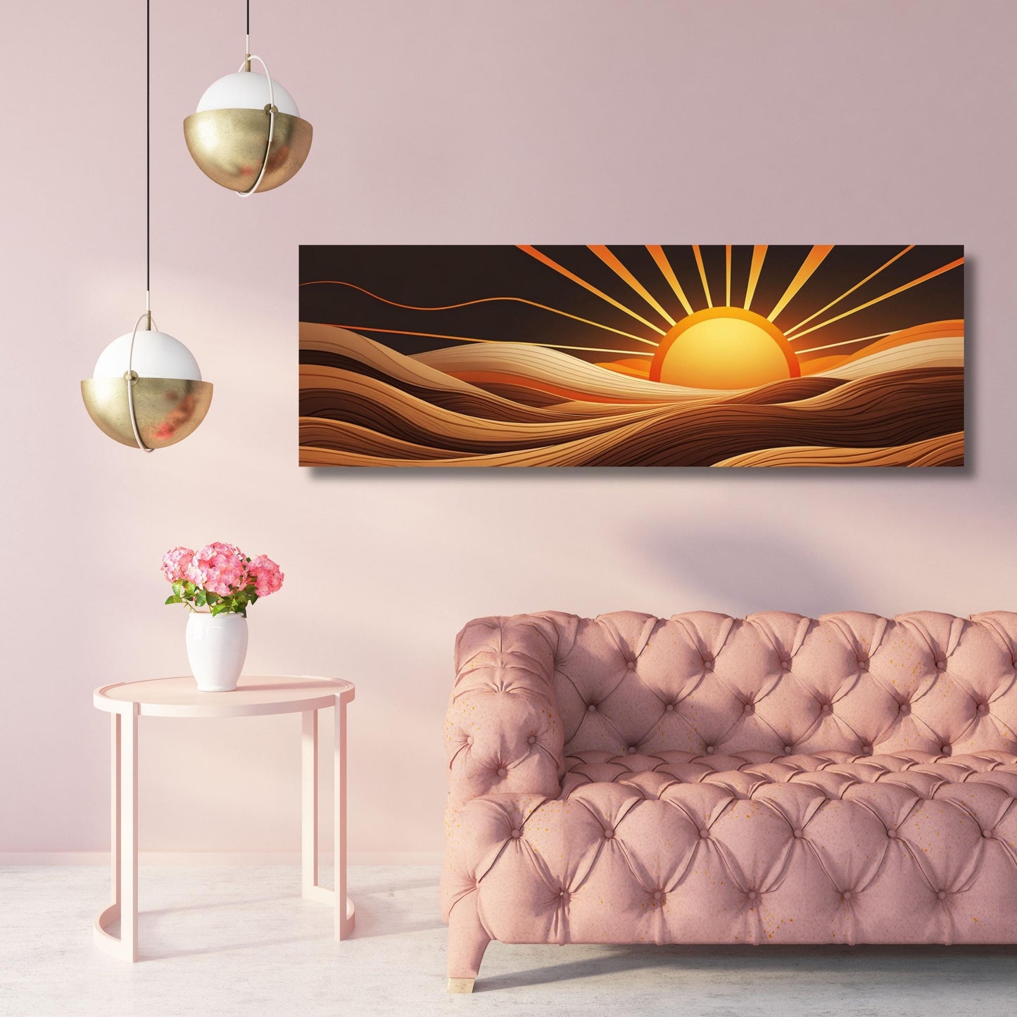 Sunrise Wood Look Canvas Wall Art Rustic Above Bed Decor Sunlight Print for Bedroom or Office – Natural Gift Idea for Home Lovers Print gift